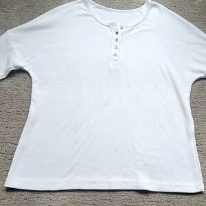 Casual White Button Down Women's Top